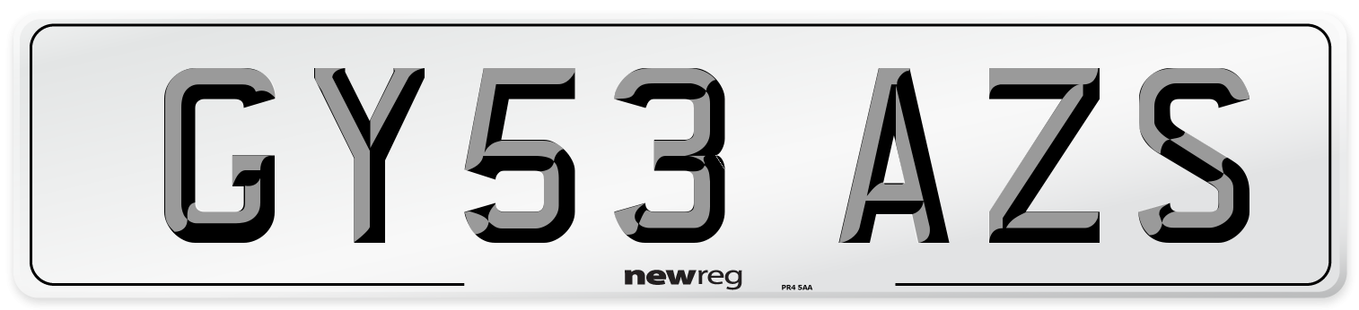 GY53 AZS Number Plate from New Reg